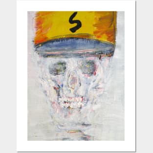 SKULL with  BASEBALL HAT Posters and Art